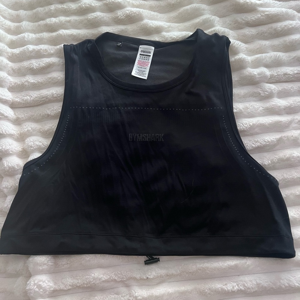 Gymshark Black Perforated Performance Crop Tank